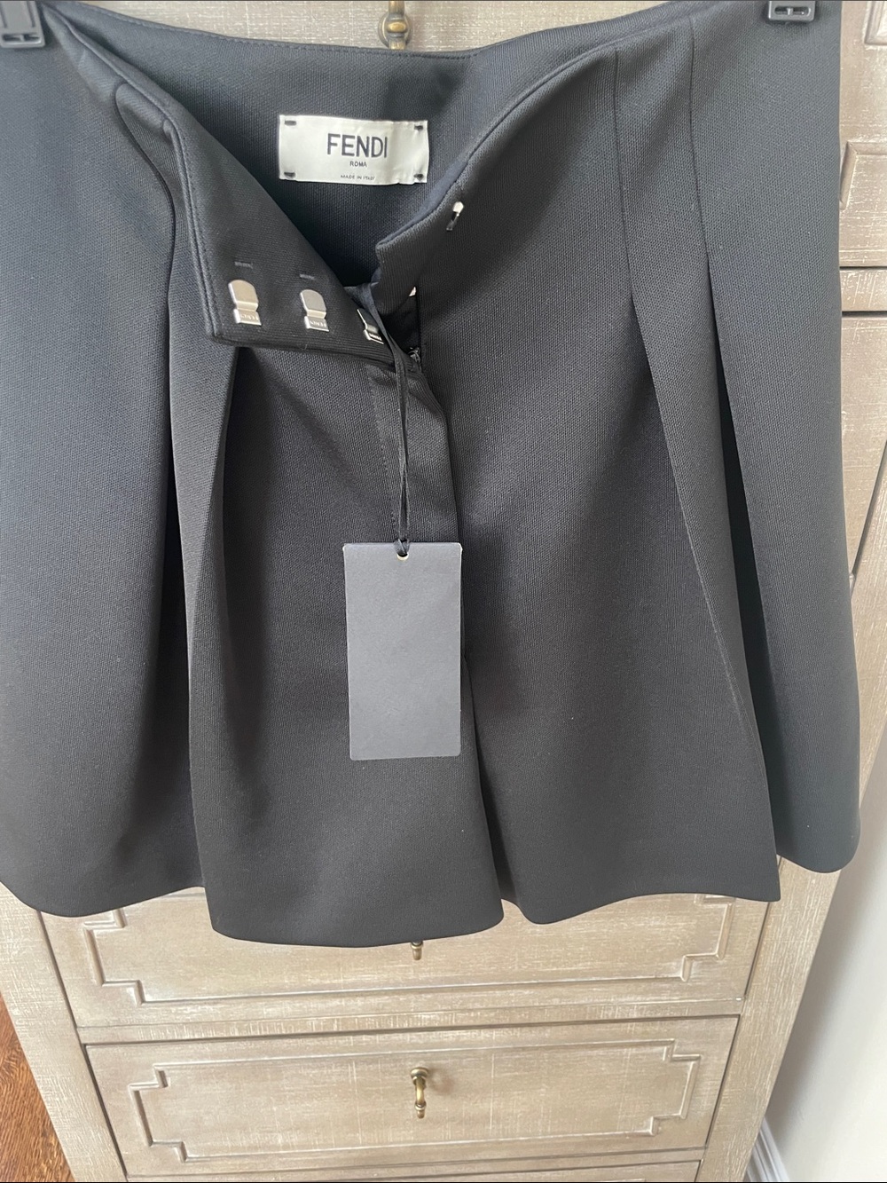 Fendi Black Tailored Pleated Blazer Jacket